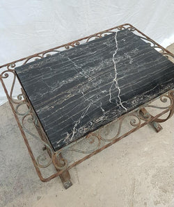 French Portoro Marble Top Wrought Iron Coffee Table | Antique & Vintage | Moonee Ponds Antiques | Australia Wide Delivery