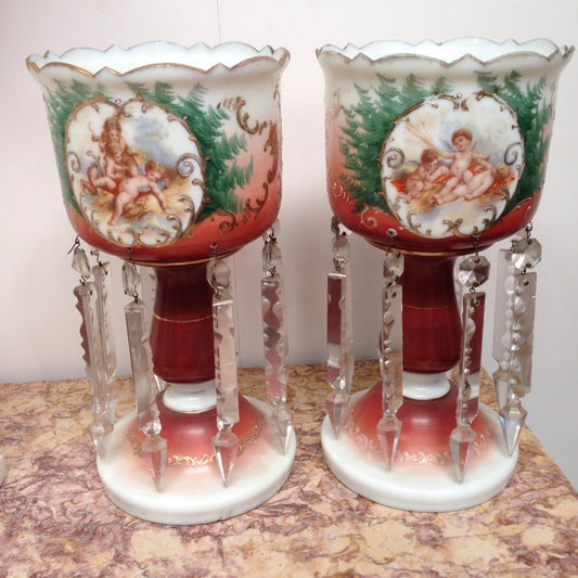 Pair of Victorian Lustres
