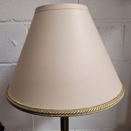 Tall Art Deco Table Lamp – Brass on Wooden Base