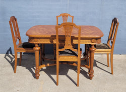 French Oak Small Dining Table & Six Chairs | Antique & Vintage | Moonee Ponds Antiques | Australia Wide Delivery
