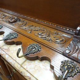 French Oak Coat- Hat Rack