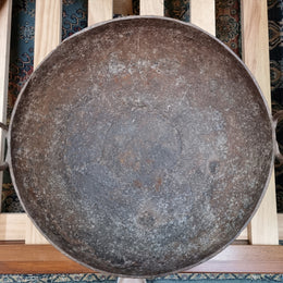 Early 19th Century rustic cast iron handled pan with a rich patina. It is in good original condition.