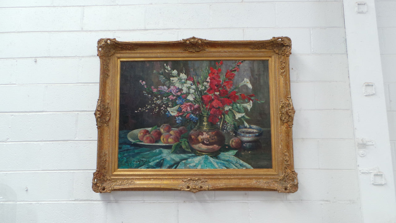 Absolutely Beautiful Framed Floral Oil On Canvas | Antique & Vintage | Moonee Ponds Antiques | Australia Wide Delivery