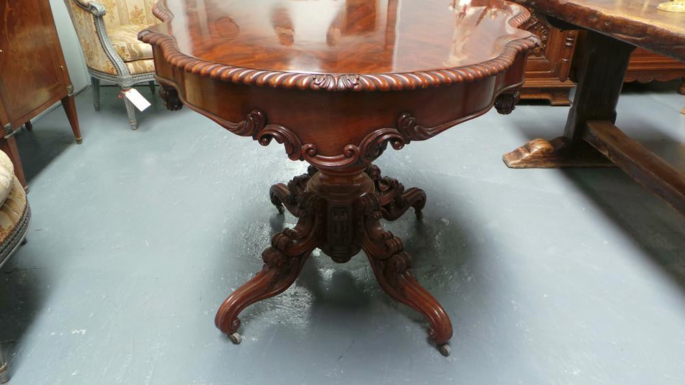 Antique French Flame Mahogany Centre Table | Antique & Vintage | Moonee Ponds Antiques | Australia Wide Delivery