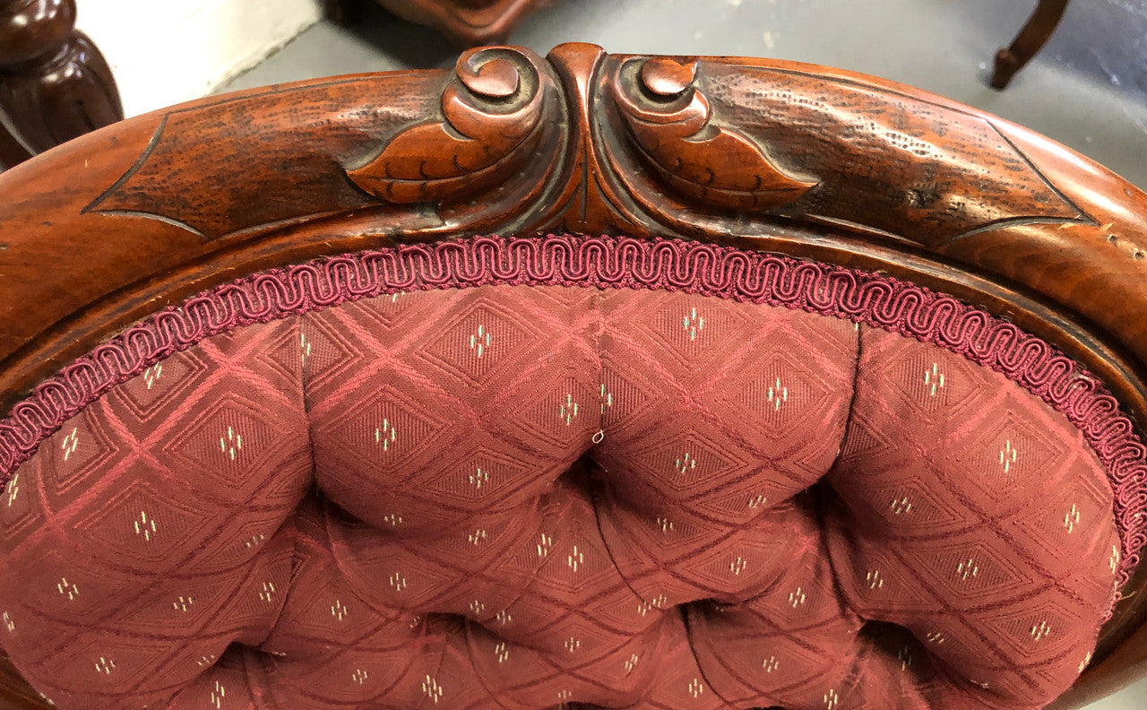 Victorian Mahogany Upholstered Bedroom Chair | Antique & Vintage | Moonee Ponds Antiques | Australia Wide Delivery