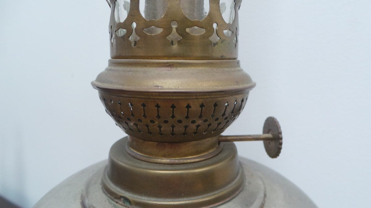 Vintage metal store oil lamps