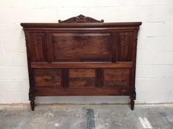 Carved French Walnut Queen Size Bed | Antique & Vintage | Moonee Ponds Antiques | Australia Wide Delivery