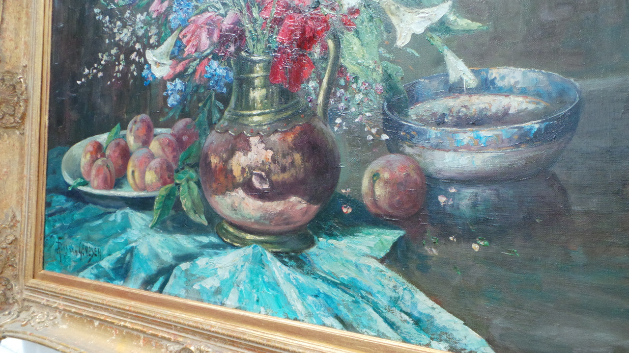 Absolutely Beautiful Framed Floral Oil On Canvas | Antique & Vintage | Moonee Ponds Antiques | Australia Wide Delivery