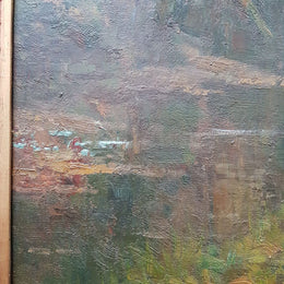 Large Signed Oil Painting On Canvas