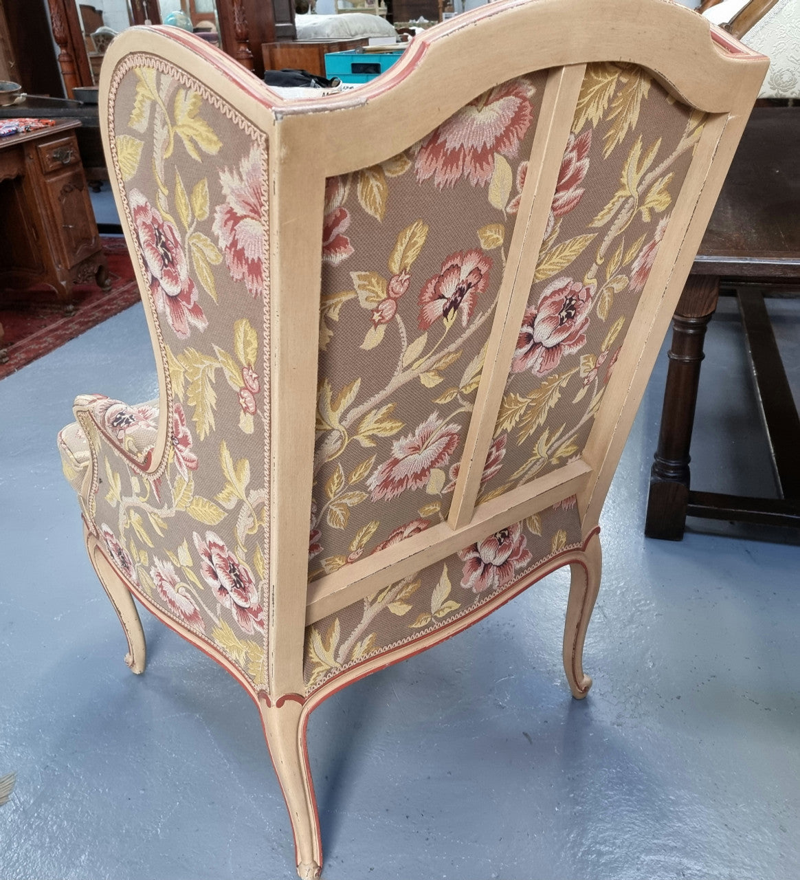 Beautiful French Painted Vintage Upholstered Armchair | Antique & Vintage | Moonee Ponds Antiques | Australia Wide Delivery