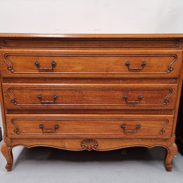 Vintage French Louis XV Style Three Drawer Chest