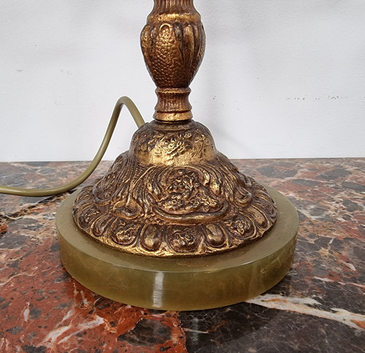 Antique brass lamp with 2024 marble base