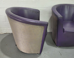 Tacchini Set of Two Parentesi Armchairs With Purple Upholstery | Antique & Vintage | Moonee Ponds Antiques | Australia Wide Delivery