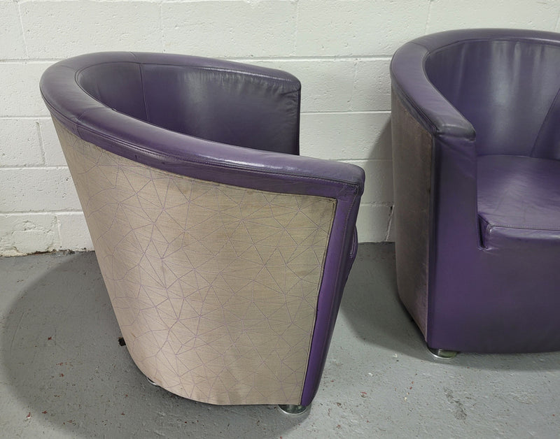 Pair of vintage Parentesi armchairs designed by Pietro Arosio for Tacchini with original leather upholstery and in good original detailed condition.
