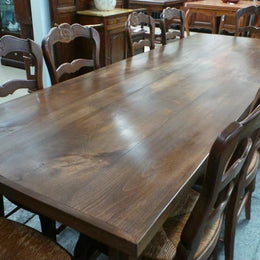 Fabulous French cherrywood Farmhouse dining table with a stretcher base and would easily sit 10 people comfortably in fantastic condition.