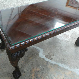 Chippendale Coffee Table With A Glass Top