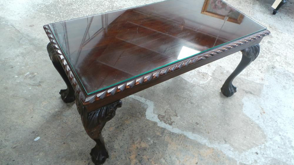 Chippendale Coffee Table With A Glass Top | Antique & Vintage | Moonee Ponds Antiques | Australia Wide Delivery