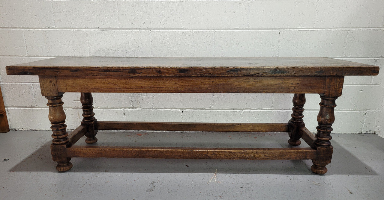 Rustic Oak Coffee Table On Turned Legs | Antique & Vintage | Moonee Ponds Antiques | Australia Wide Delivery