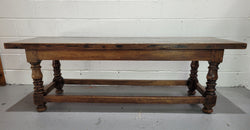 Rustic Oak Coffee Table On Turned Legs | Antique & Vintage | Moonee Ponds Antiques | Australia Wide Delivery