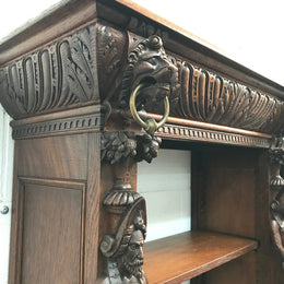 Antique 19th Century French Beautifully Carved Open Bookcase
