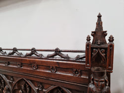 Early 19th Century French Oak Gothic Style Hall Seat | Antique & Vintage | Moonee Ponds Antiques | Australia Wide Delivery
