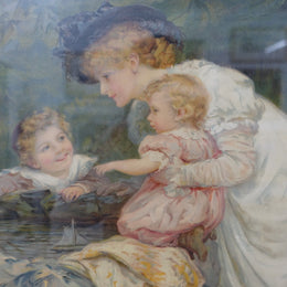 Framed Print Of Mother And Children Scene