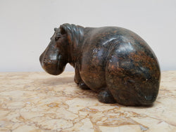 Carved Stone Hippo | Antique & Vintage | Moonee Ponds Antiques | Australia Wide Delivery