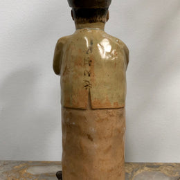 Vintage Chinese Glazed Terra Cotta Figure