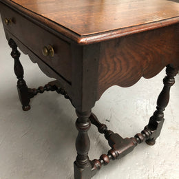 Antique French Oak side table with drawer, it has a beautiful "Mellow Patina". In good original detailed condition.