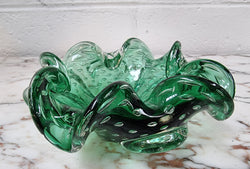 Vintage “Murano” Handmade Glass Green Bowl | Antique & Vintage | Moonee Ponds Antiques | Australia Wide Delivery