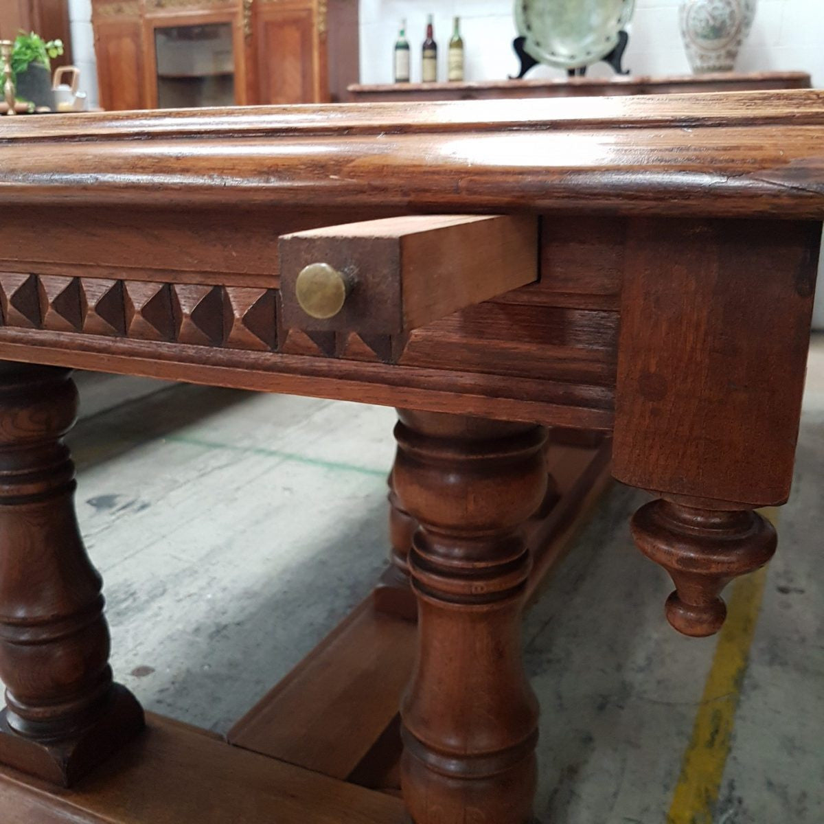 A Decorative Solid French Oak Farmhouse Table | Antique & Vintage | Moonee Ponds Antiques | Australia Wide Delivery