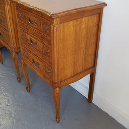 Pair Of French Provincial Oak Chest Bedsides