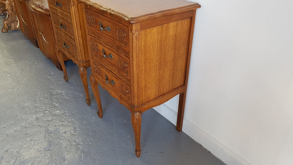 Pair Of French Provincial Oak Chest Bedsides