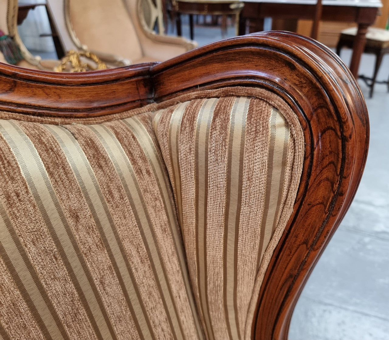 Beautiful Pair of French Style Newly Upholstered Wingback Arm Chairs | Antique & Vintage | Moonee Ponds Antiques | Australia Wide Delivery