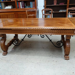 French Oak Spanish Style Dining Table-1