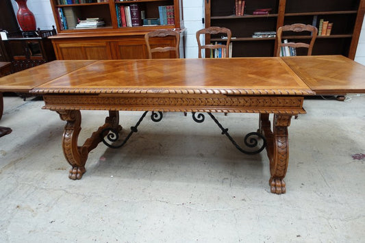 French Oak Spanish Style Dining Table-1