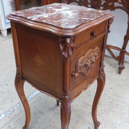 French Walnut Single Bedside Cabinet