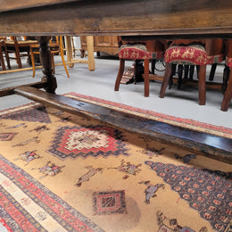 Large impressive 19th century 2.5 meter Antique French Oak farmhouse table. Loads of character with a stunning solid thick top and has a long drawer at one end. Sourced from France and in good original detailed condition.