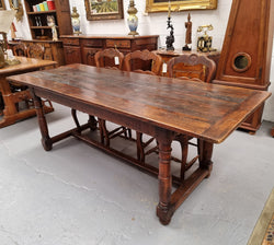 Striking Reclaimed Timber Rustic Oak Farmhouse Table | Antique & Vintage | Moonee Ponds Antiques | Australia Wide Delivery