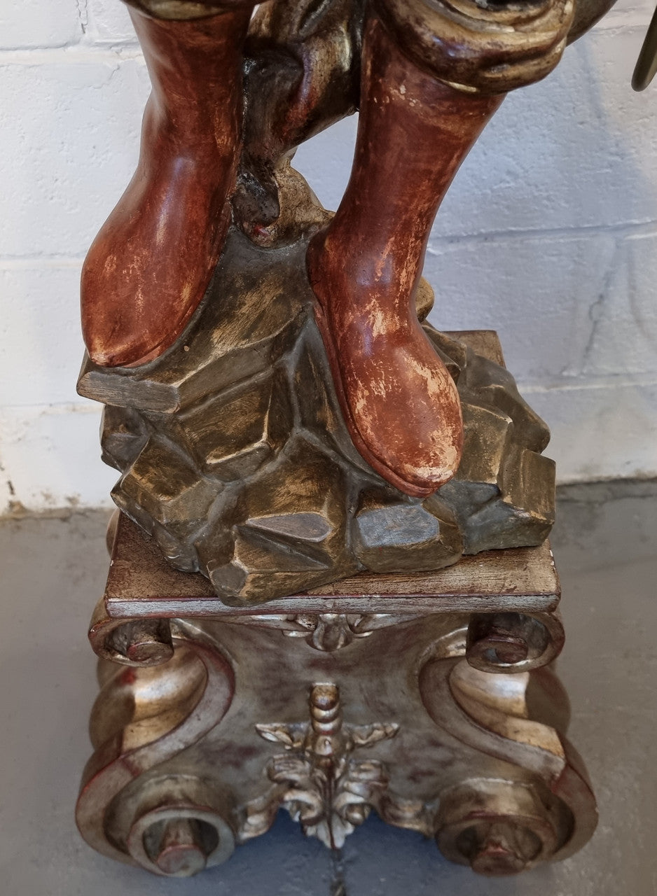 19th Century Italian Wooden Blackamoor Lamp | Antique & Vintage | Moonee Ponds Antiques | Australia Wide Delivery