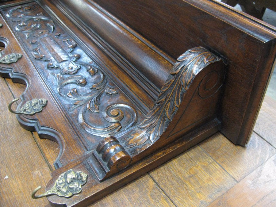 Carved French Oak Hat Rack