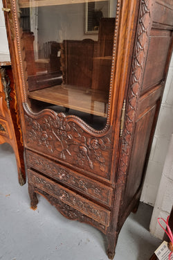 Petite Antique French Oak Armoire Display Cabinet | Antique & Vintage | Moonee Ponds Antiques | Australia Wide Delivery
