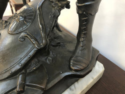 Fabulous French Spelter Statue on a marble base | Antique & Vintage | Moonee Ponds Antiques | Australia Wide Delivery