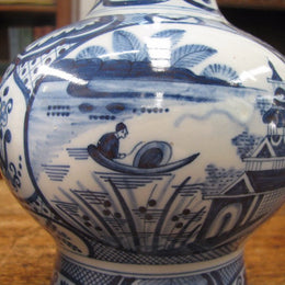 Pair Of Antique Delft Vases-1