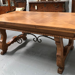 French Oak Spanish Style Extension Table