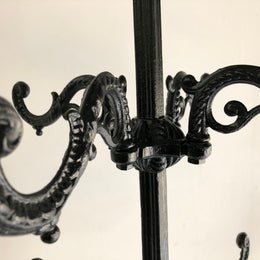 Antique Black French Cast Iron Coat Stand