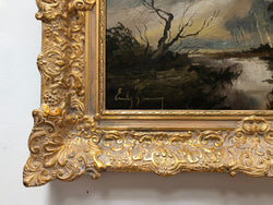 French Gilt Framed "River Landscape" Oil On Canvas | Antique & Vintage | Moonee Ponds Antiques | Australia Wide Delivery