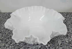 Charming Frilled Edge “Fenton” Milk Glass Bowl | Antique & Vintage | Moonee Ponds Antiques | Australia Wide Delivery